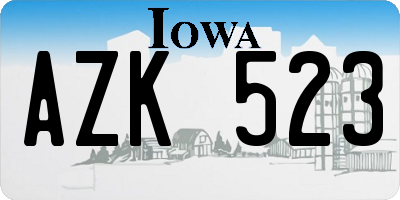 IA license plate AZK523