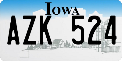 IA license plate AZK524