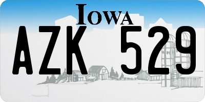 IA license plate AZK529