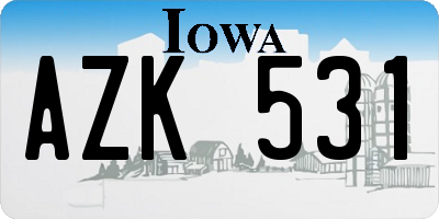 IA license plate AZK531