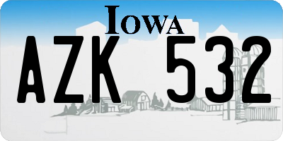 IA license plate AZK532