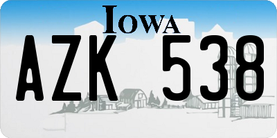 IA license plate AZK538
