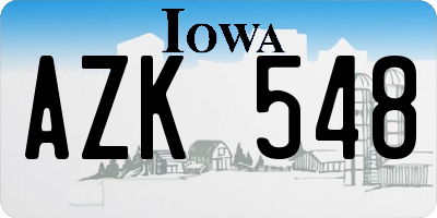 IA license plate AZK548