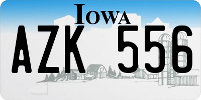 IA license plate AZK556