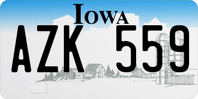 IA license plate AZK559