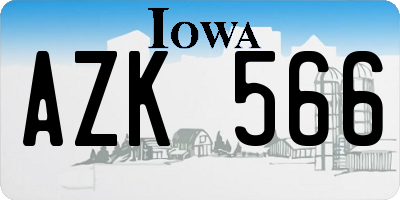 IA license plate AZK566
