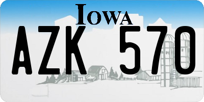 IA license plate AZK570