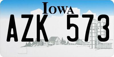 IA license plate AZK573