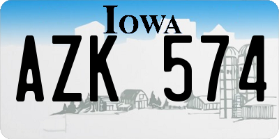 IA license plate AZK574