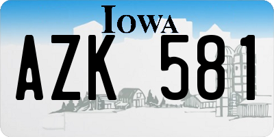 IA license plate AZK581