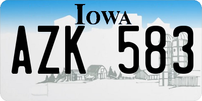 IA license plate AZK583