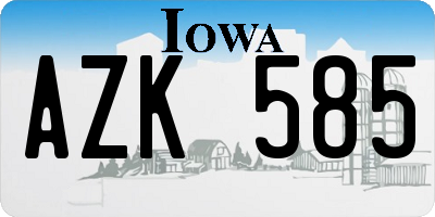 IA license plate AZK585