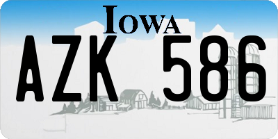 IA license plate AZK586