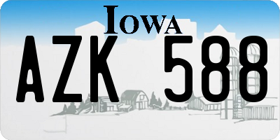 IA license plate AZK588