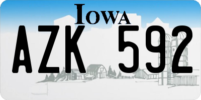 IA license plate AZK592