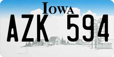 IA license plate AZK594