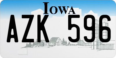 IA license plate AZK596
