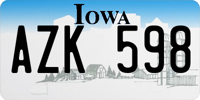 IA license plate AZK598