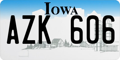 IA license plate AZK606