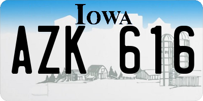 IA license plate AZK616