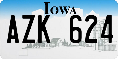 IA license plate AZK624