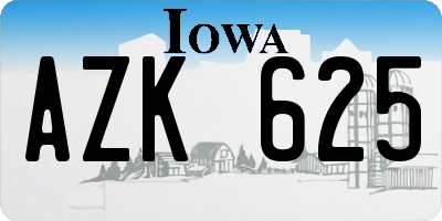 IA license plate AZK625