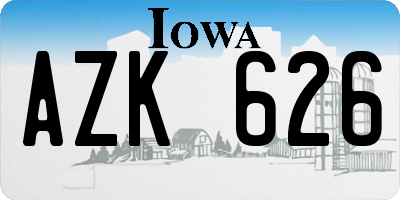 IA license plate AZK626