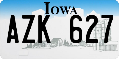 IA license plate AZK627