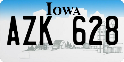 IA license plate AZK628