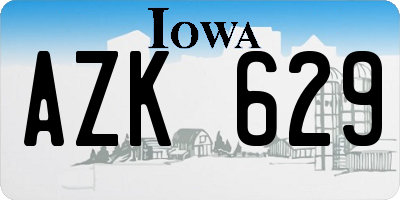 IA license plate AZK629