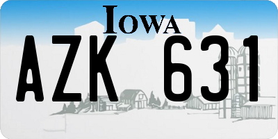 IA license plate AZK631