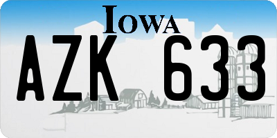IA license plate AZK633