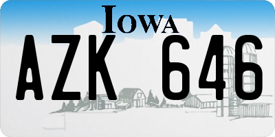 IA license plate AZK646