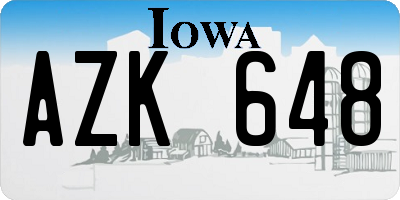 IA license plate AZK648