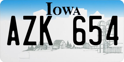 IA license plate AZK654