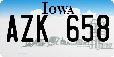IA license plate AZK658