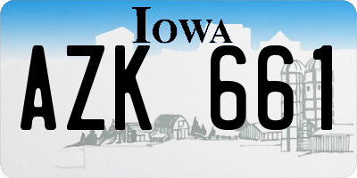 IA license plate AZK661