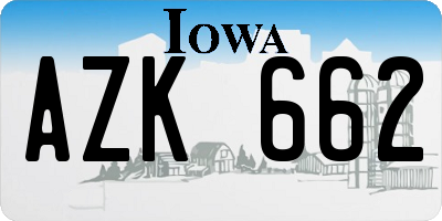IA license plate AZK662