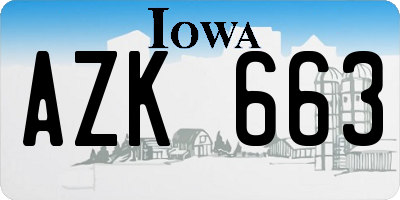 IA license plate AZK663