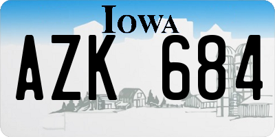 IA license plate AZK684