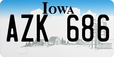 IA license plate AZK686
