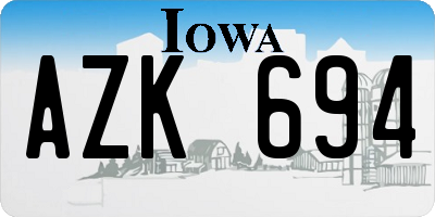IA license plate AZK694