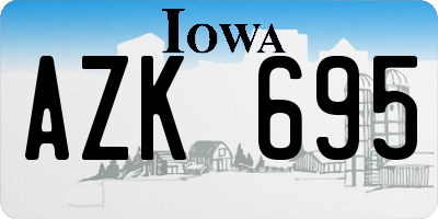 IA license plate AZK695