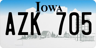 IA license plate AZK705