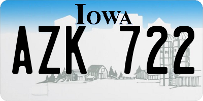 IA license plate AZK722