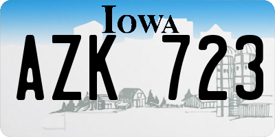 IA license plate AZK723