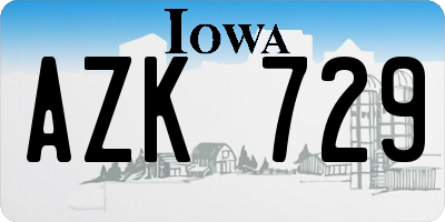 IA license plate AZK729