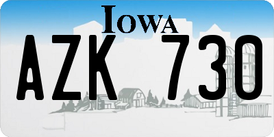 IA license plate AZK730