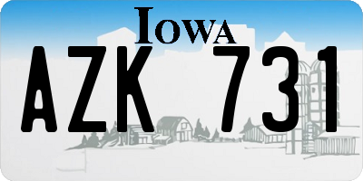 IA license plate AZK731