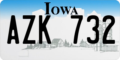 IA license plate AZK732